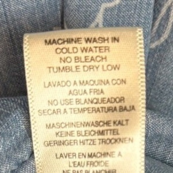 Cloth & Stone Anthropologie Chambray Shorts Romper, Size Medium - Picture 4 of 10